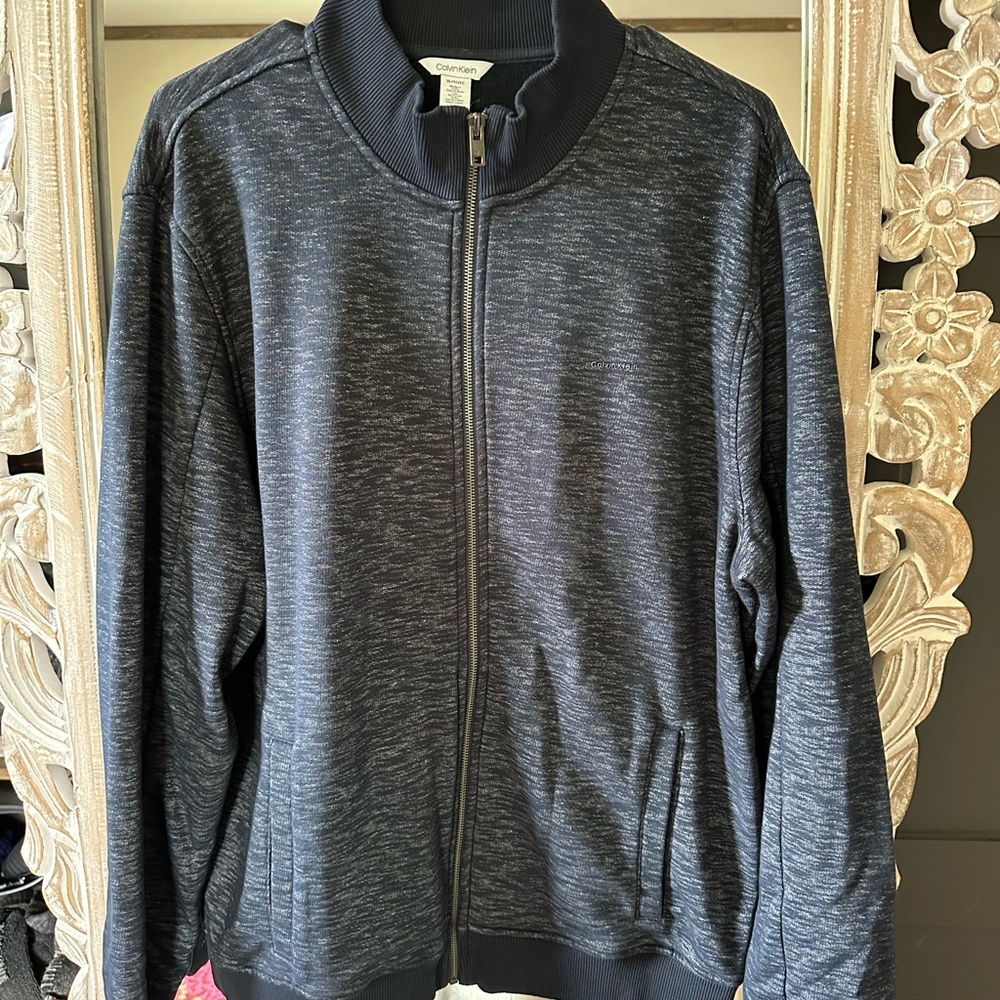 Calvin Klein Blue Zip Up Sweater